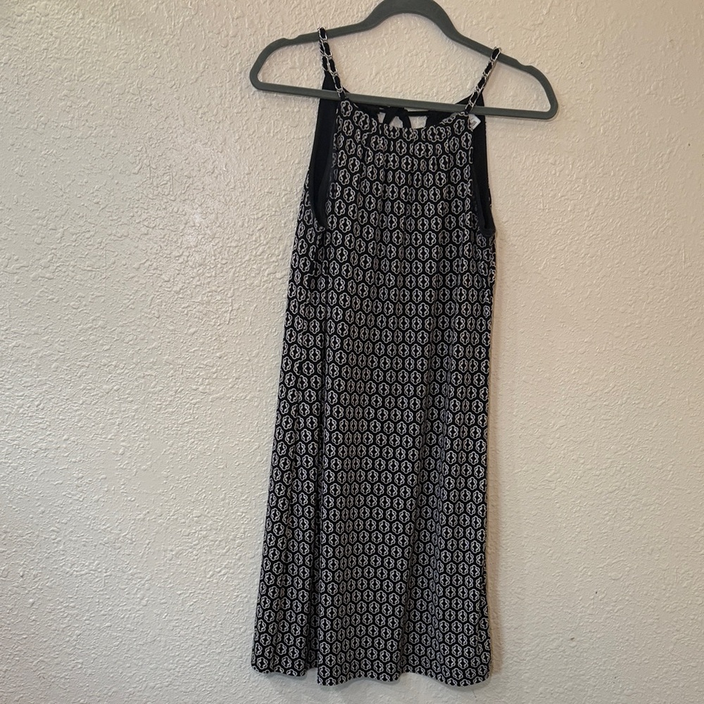 White House Black Market Black & White Geometric Halter Midi Dress